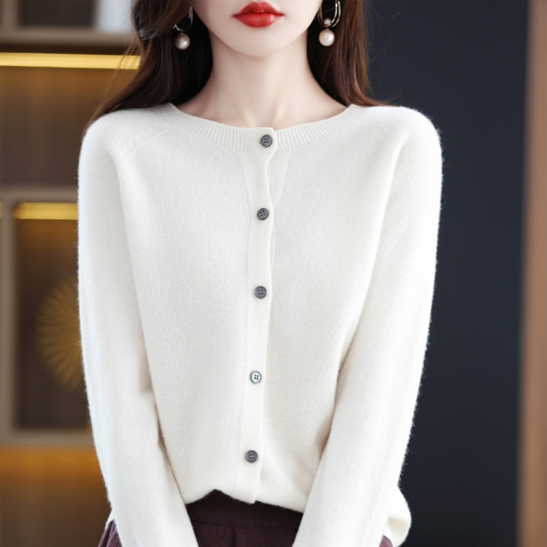 ボタン・ニット・セーター