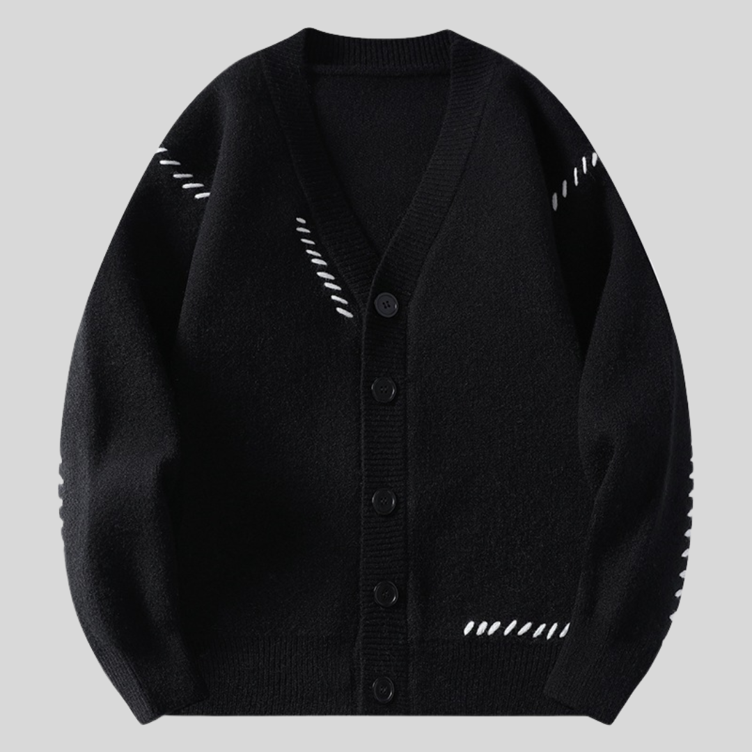 Vネック 大ボタン セーター