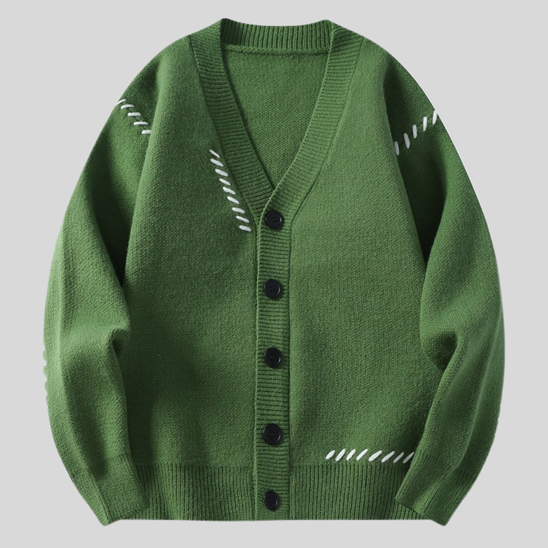 Vネック 大ボタン セーター