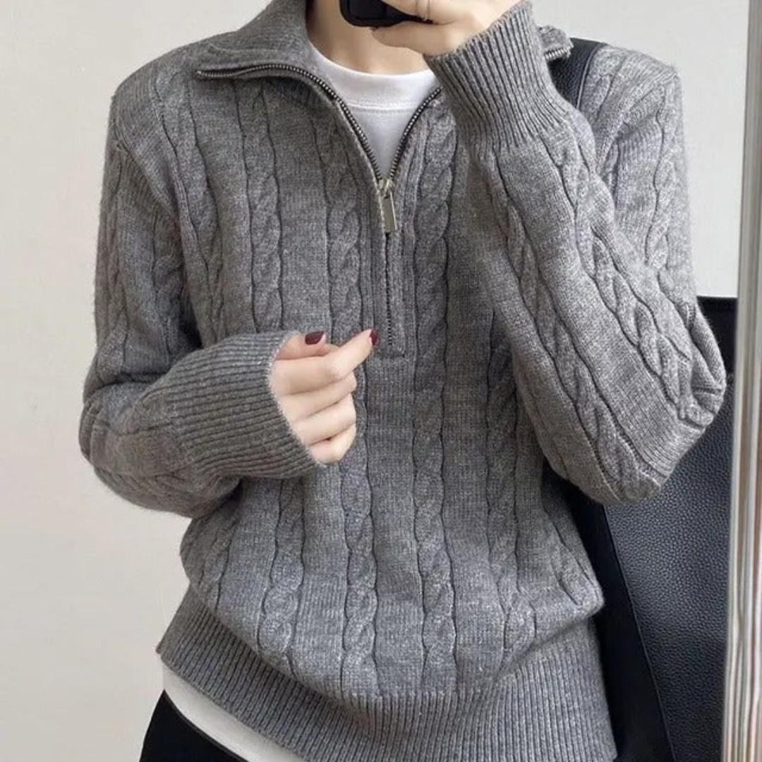 コットン・ジッパー・セーター