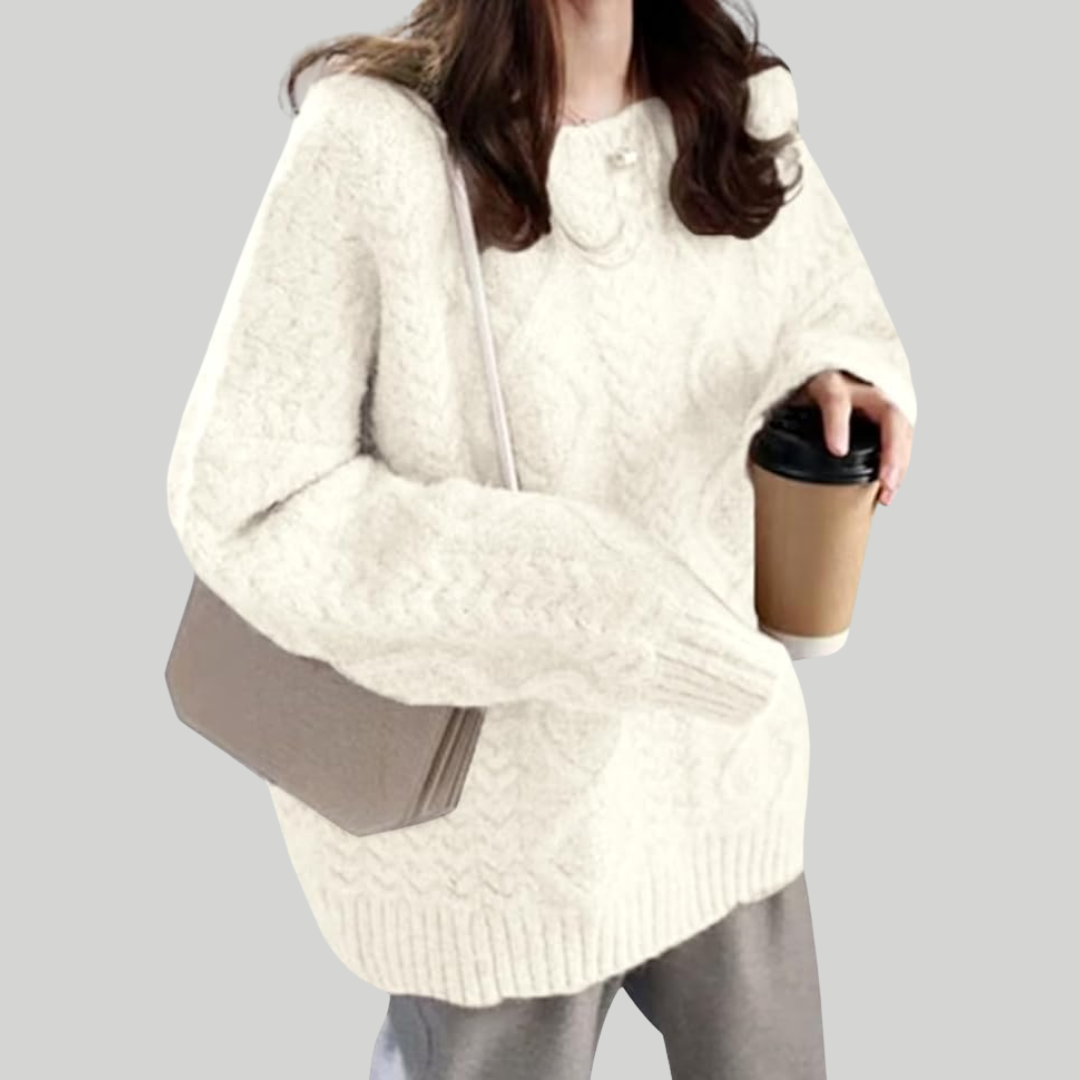 ルーズラウンドネックニットセーター