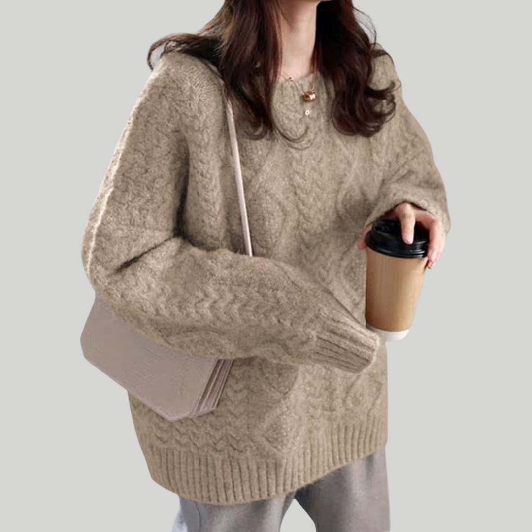 ルーズラウンドネックニットセーター