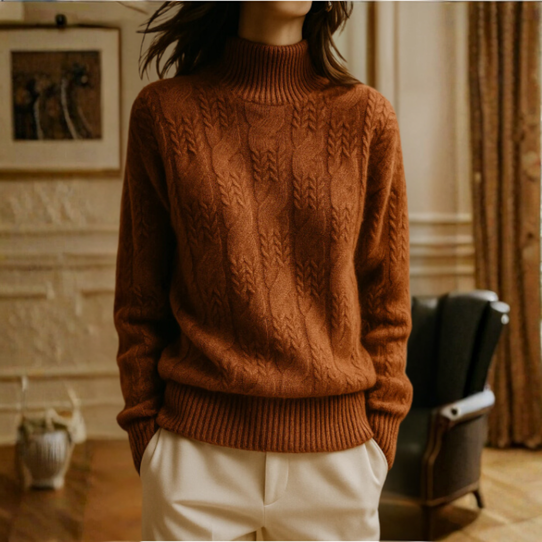 ケーブルニットセーター