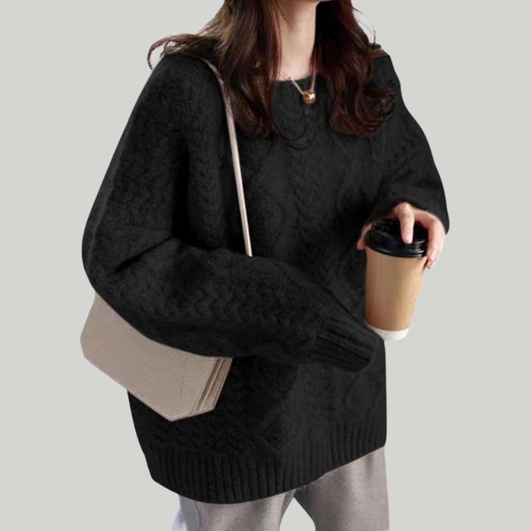 ルーズラウンドネックニットセーター