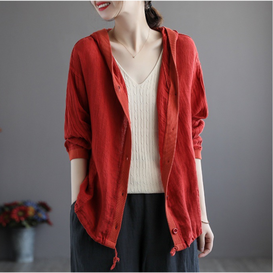 ゆったりフード付きシャツ