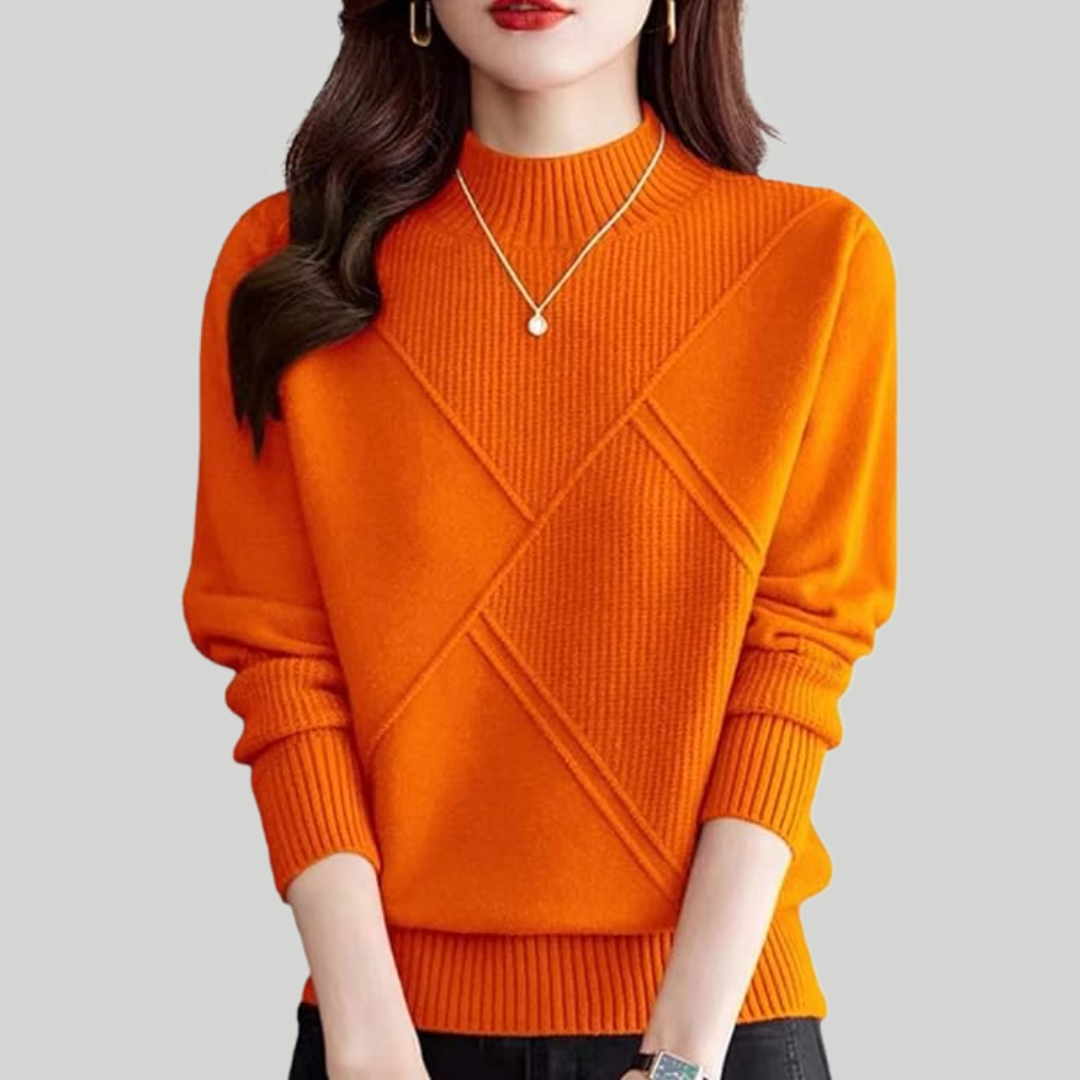 エレガントなクローズ・ネック・セーター