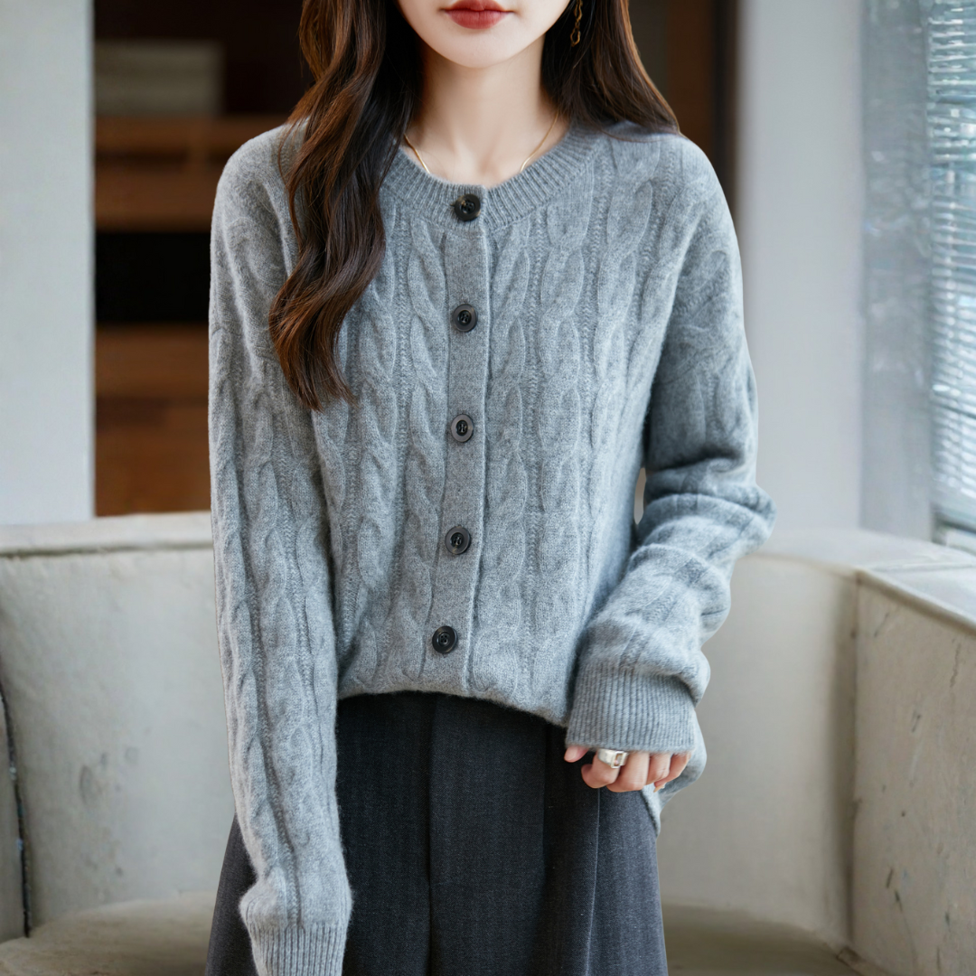 厚手のウール・ニット・カーディガン