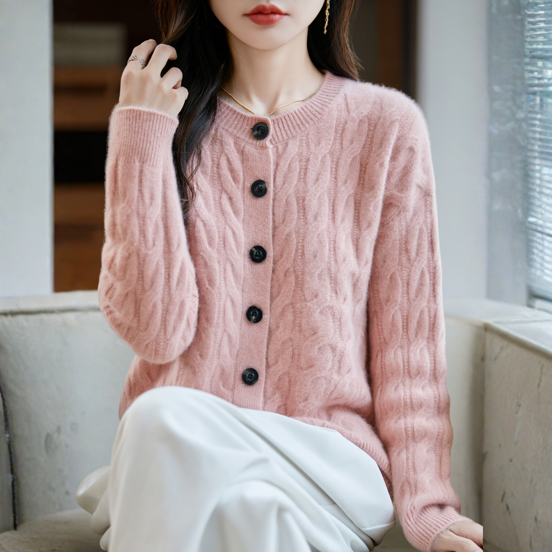 厚手のウール・ニット・カーディガン