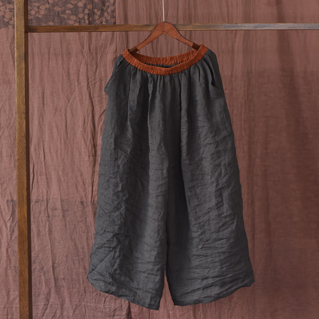 ストレートカット リネンパンツ