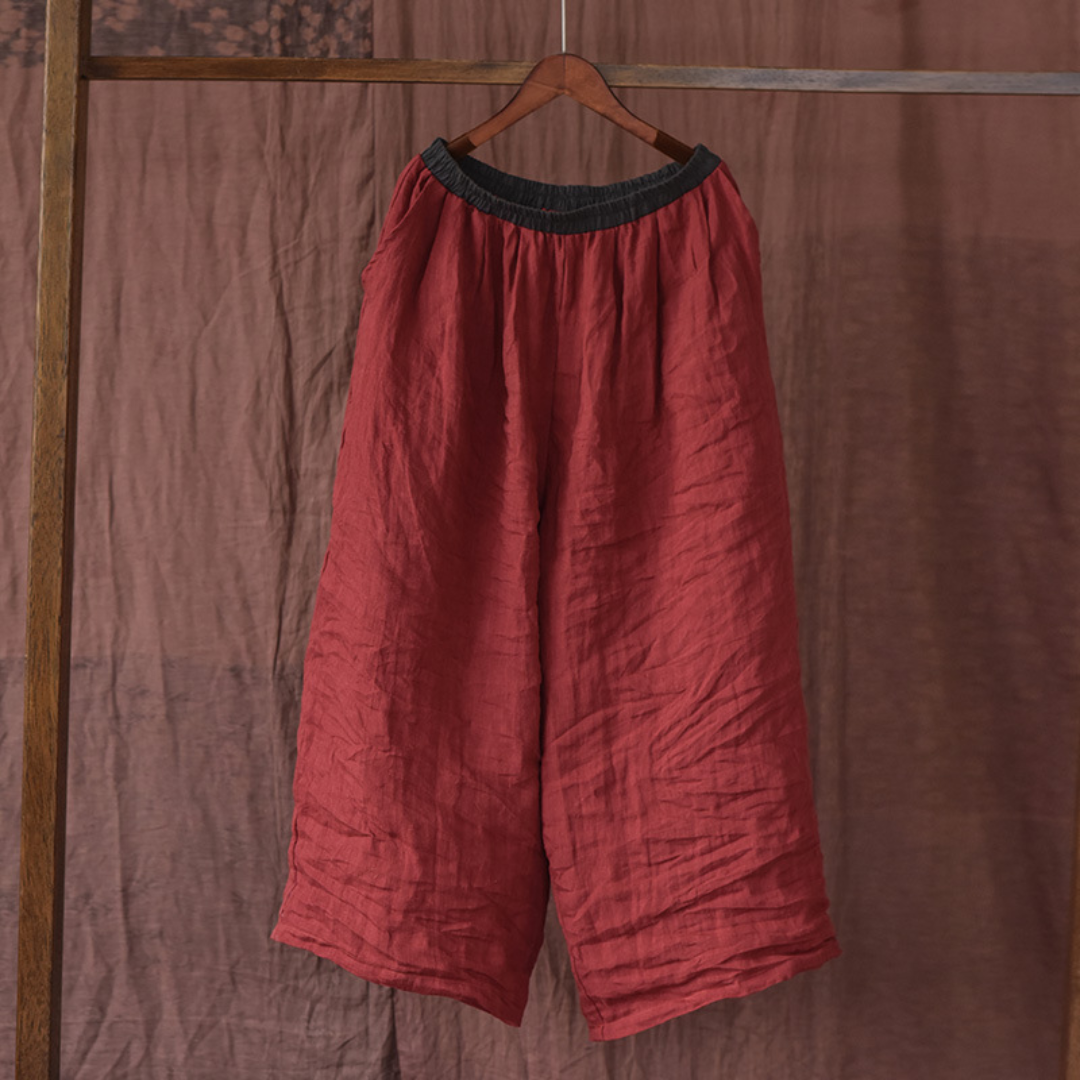 ストレートカット リネンパンツ