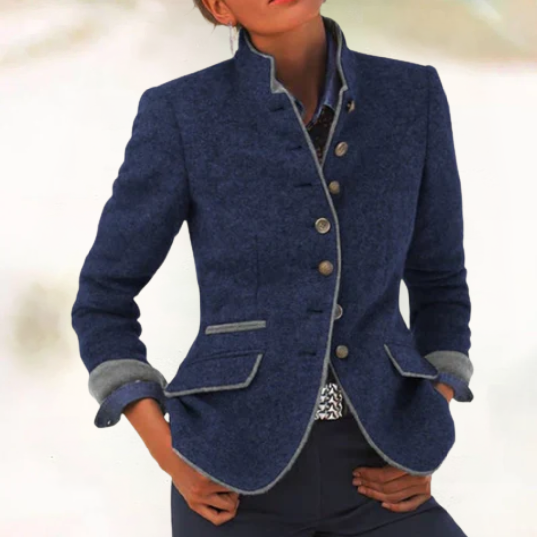 エレガントなハイネックカーディガン