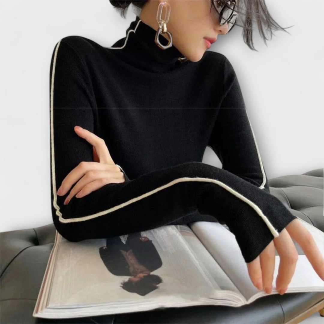 フィットしたタートルネック