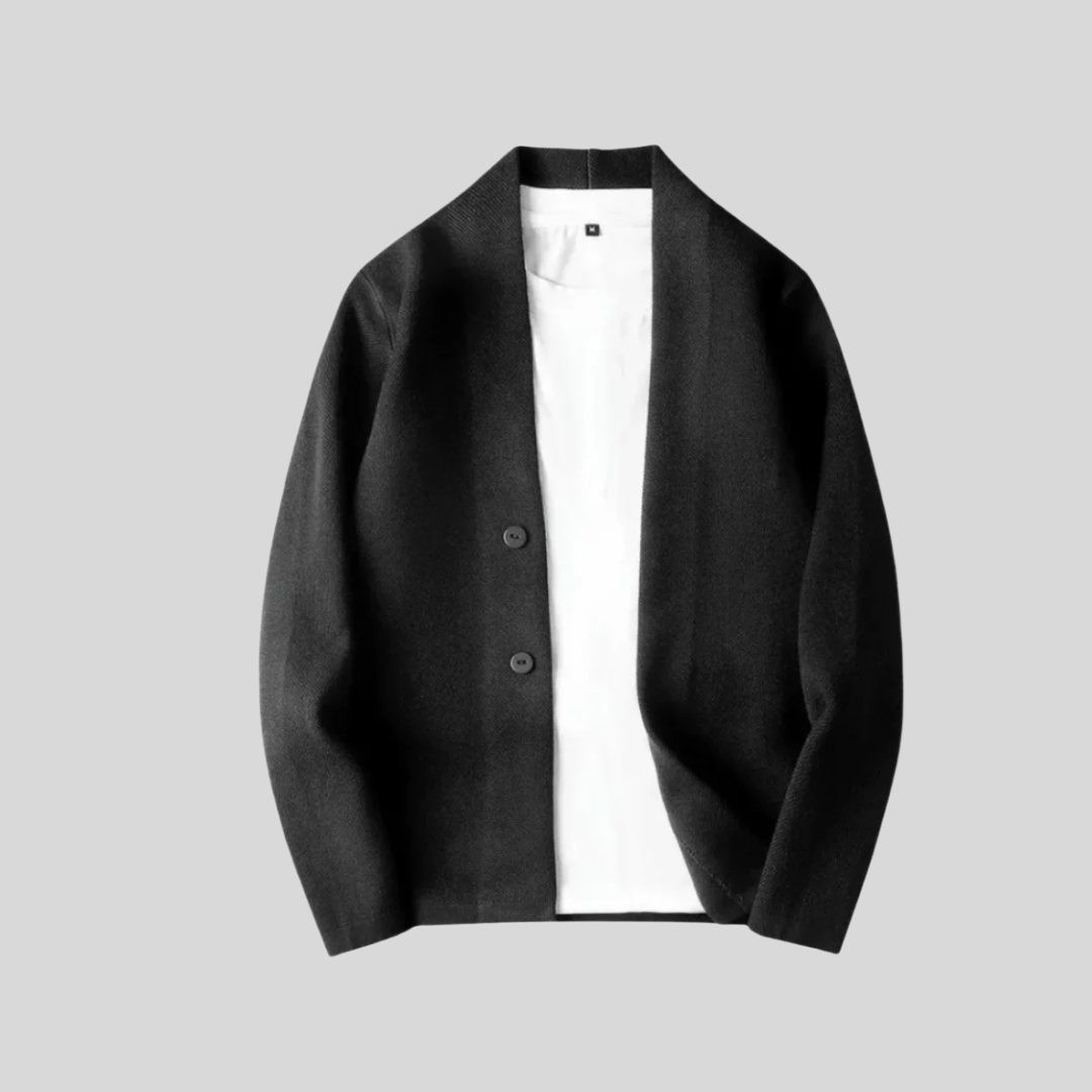 カジュアルな長袖無地カーディガン