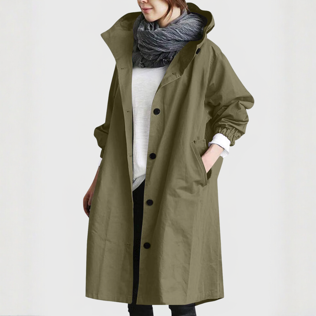 エレガントな防水トレンチコート