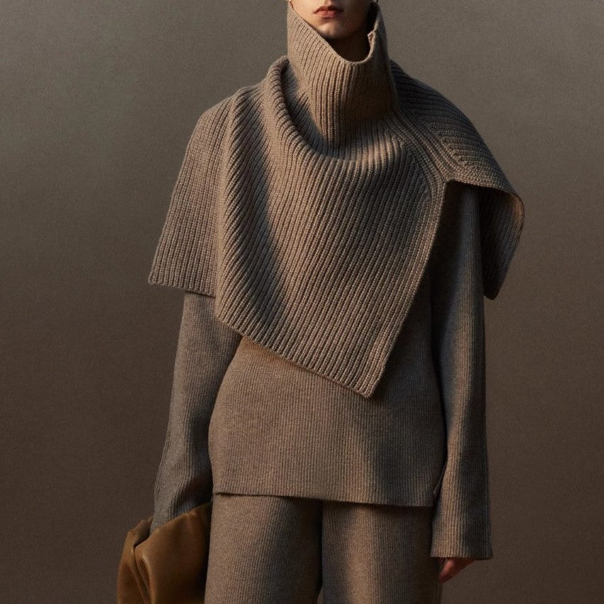 エレガントで快適な無地ニット女性用スカーフ