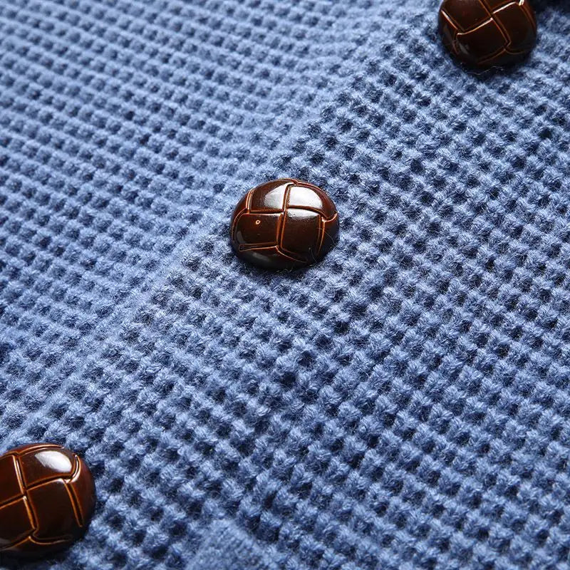 ヴィンチェンツォ・デ・ルカ ワッフルニットカーディガン