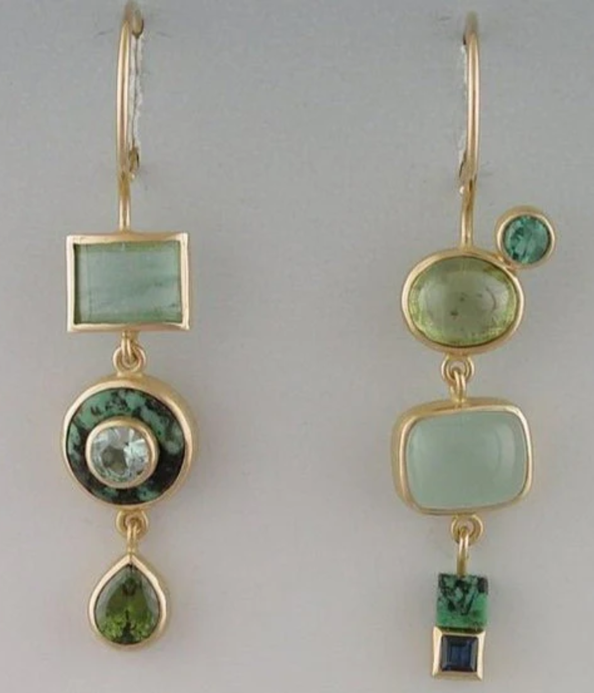 ヴィンテージグリーンドロップピアス