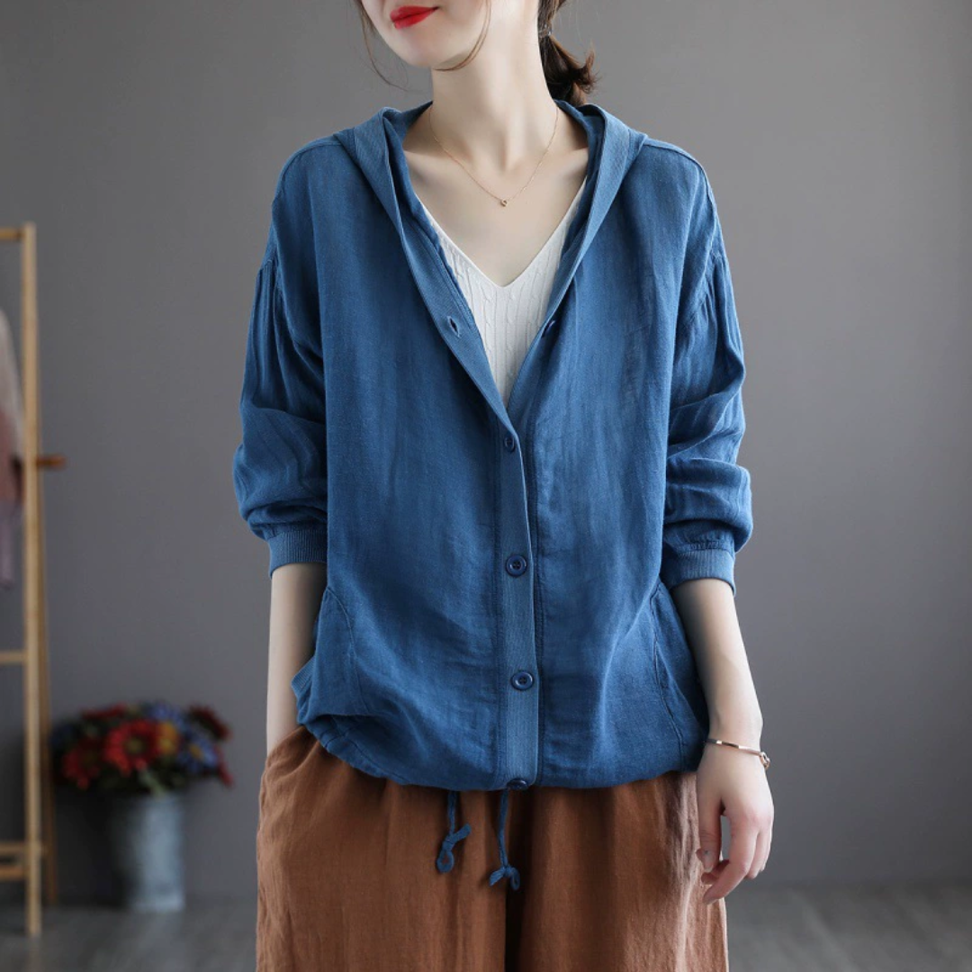 ゆったりフード付きシャツ