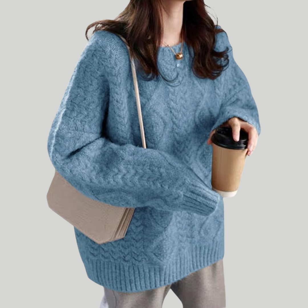 ルーズラウンドネックニットセーター