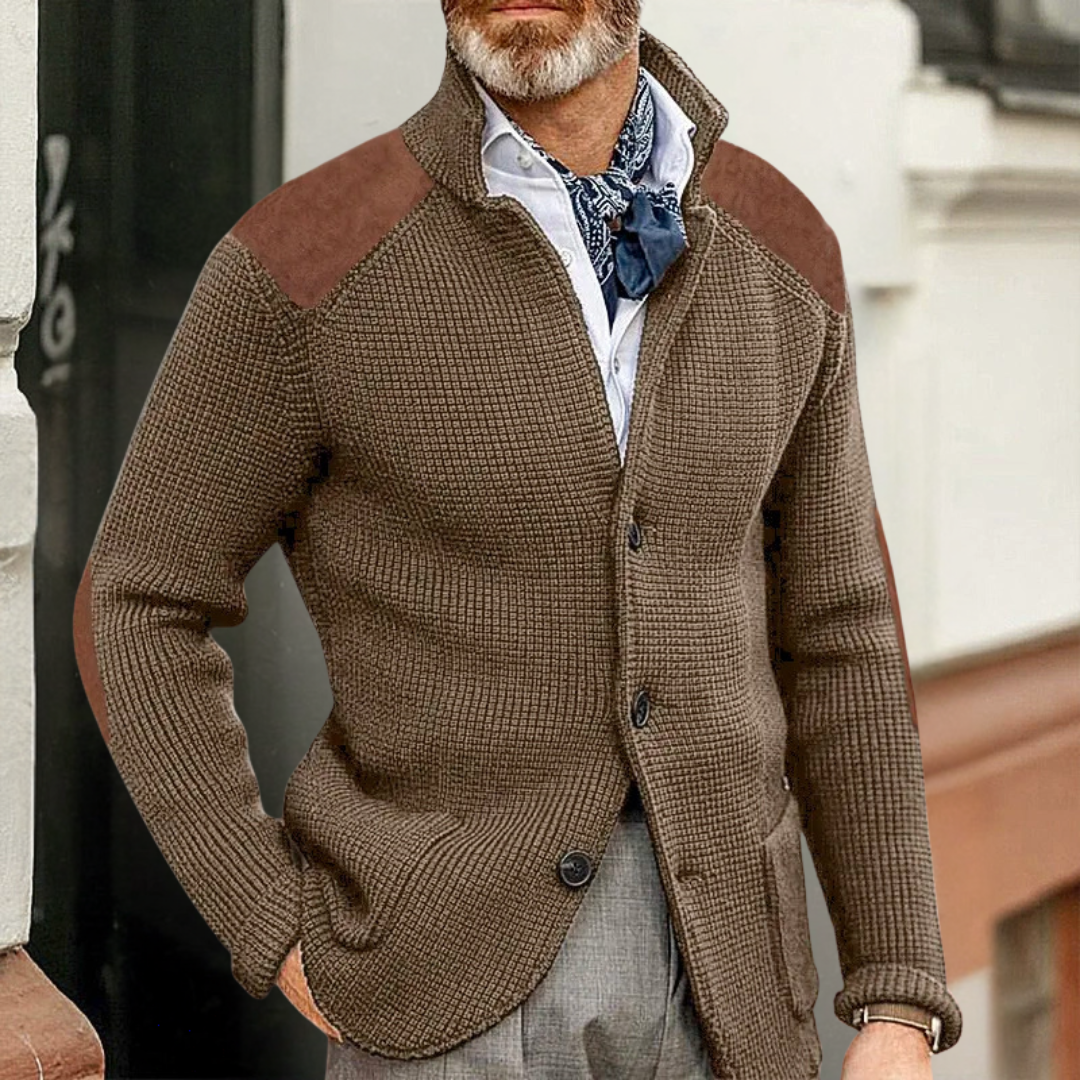 長袖ニットラペルジャケット