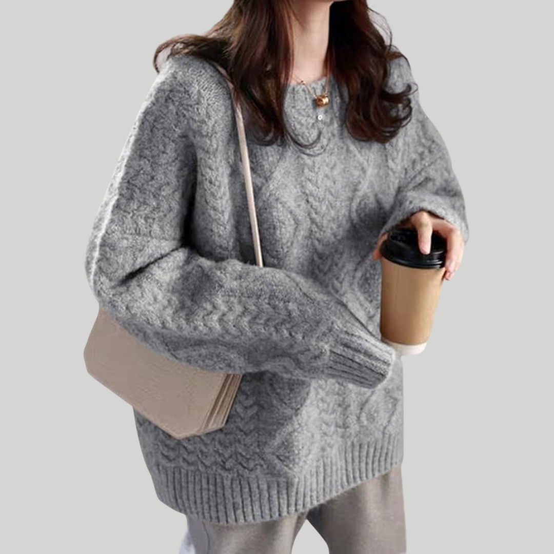 ルーズラウンドネックニットセーター