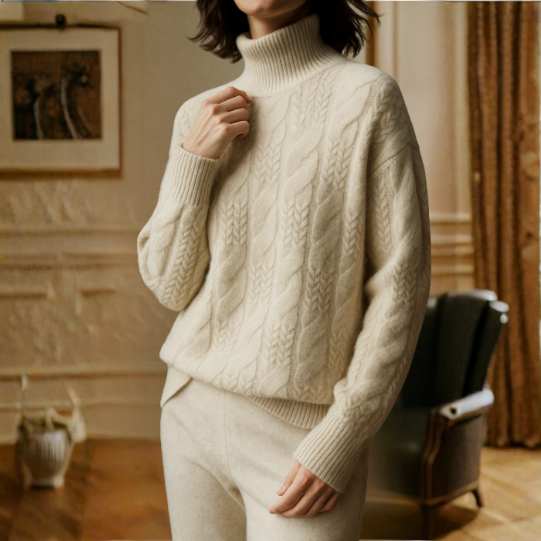 ケーブルニットセーター