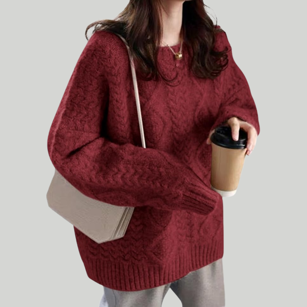 ルーズラウンドネックニットセーター