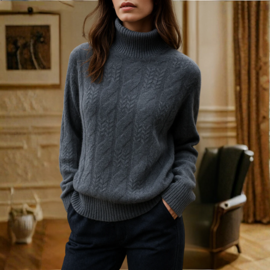 ケーブルニットセーター