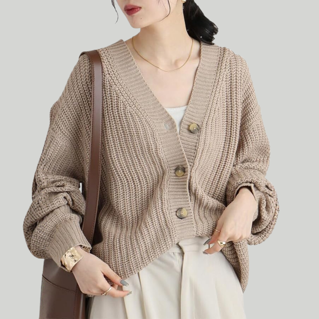 ニット・ビッグ・ボタン・カーディガン