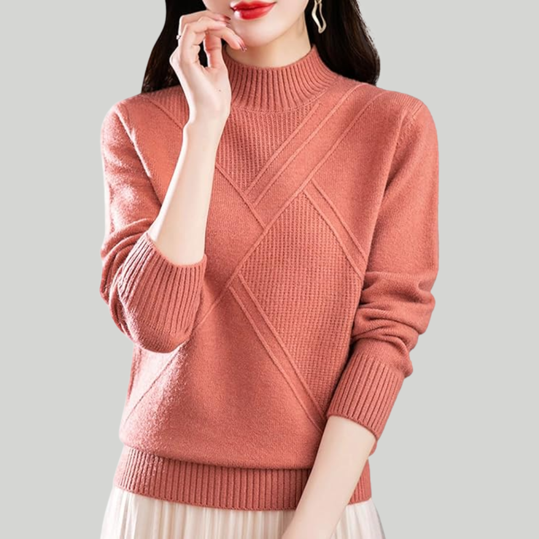 エレガントなクローズ・ネック・セーター