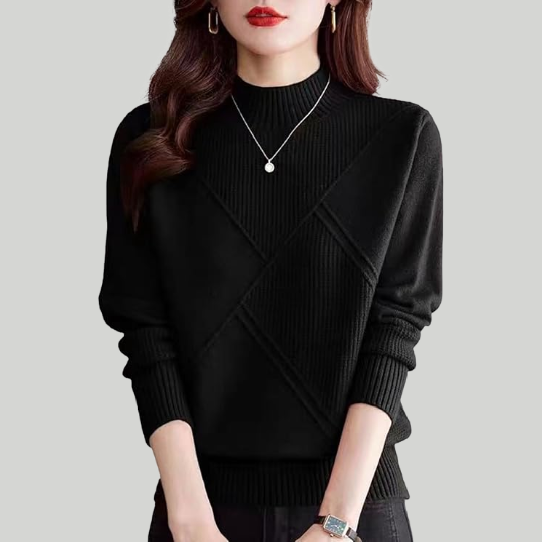 エレガントなクローズ・ネック・セーター