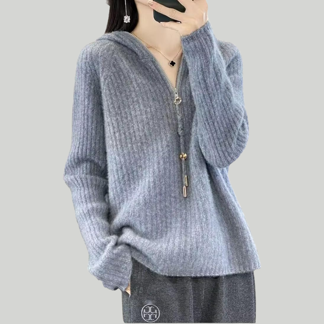 ニット・フード付きセーター