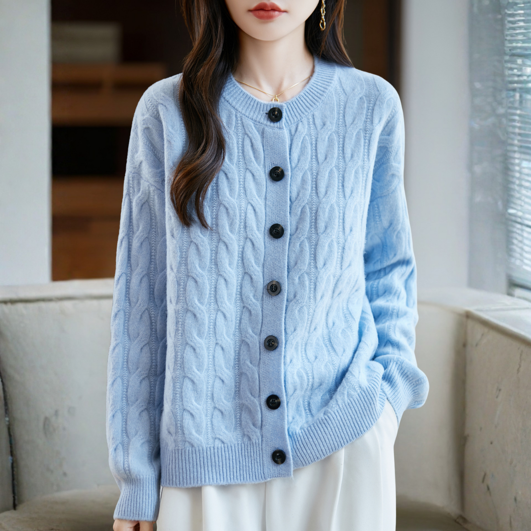 厚手のウール・ニット・カーディガン