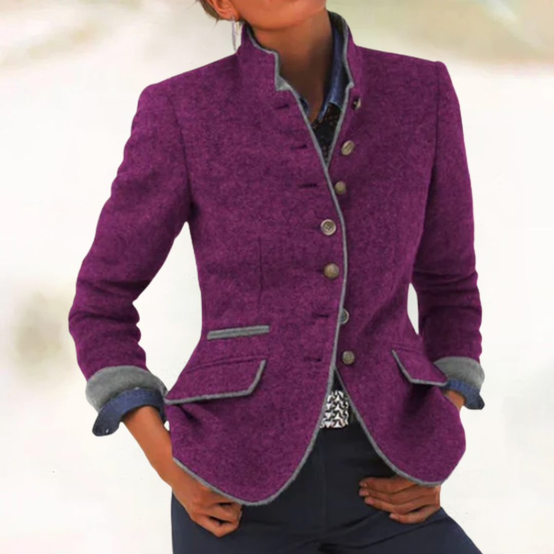 エレガントなハイネックカーディガン