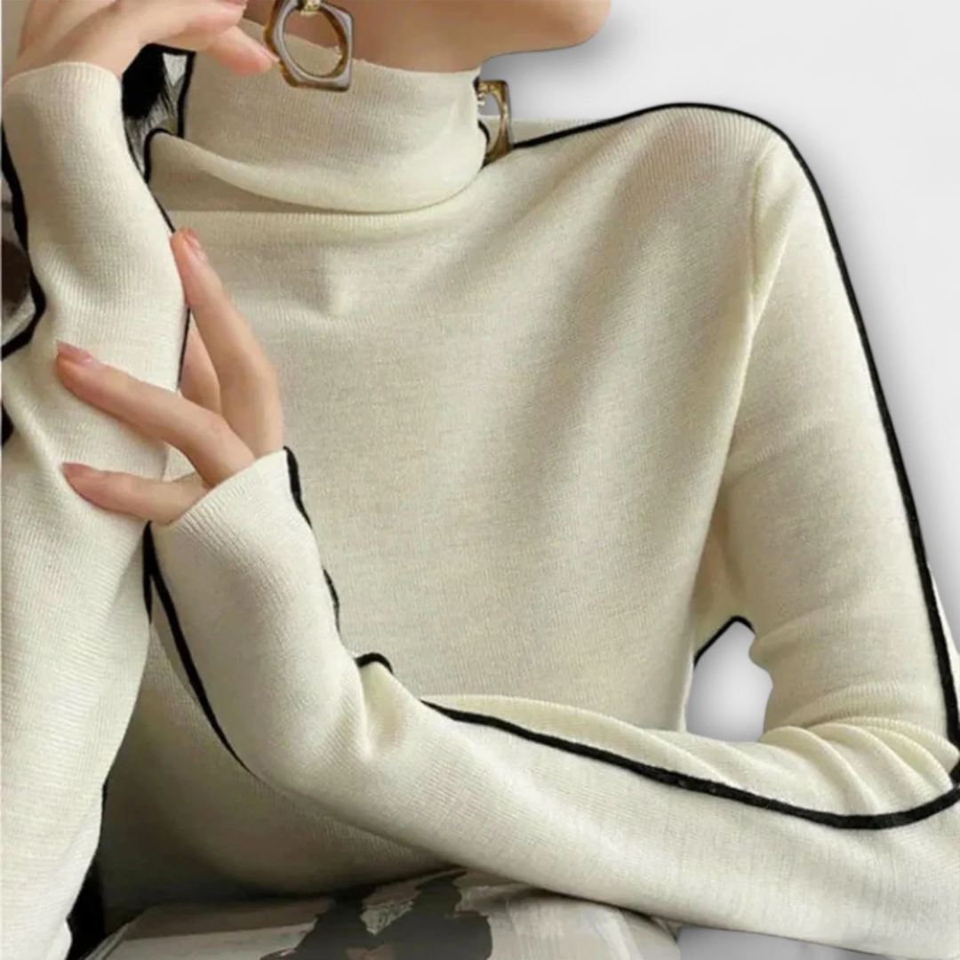 フィットしたタートルネック