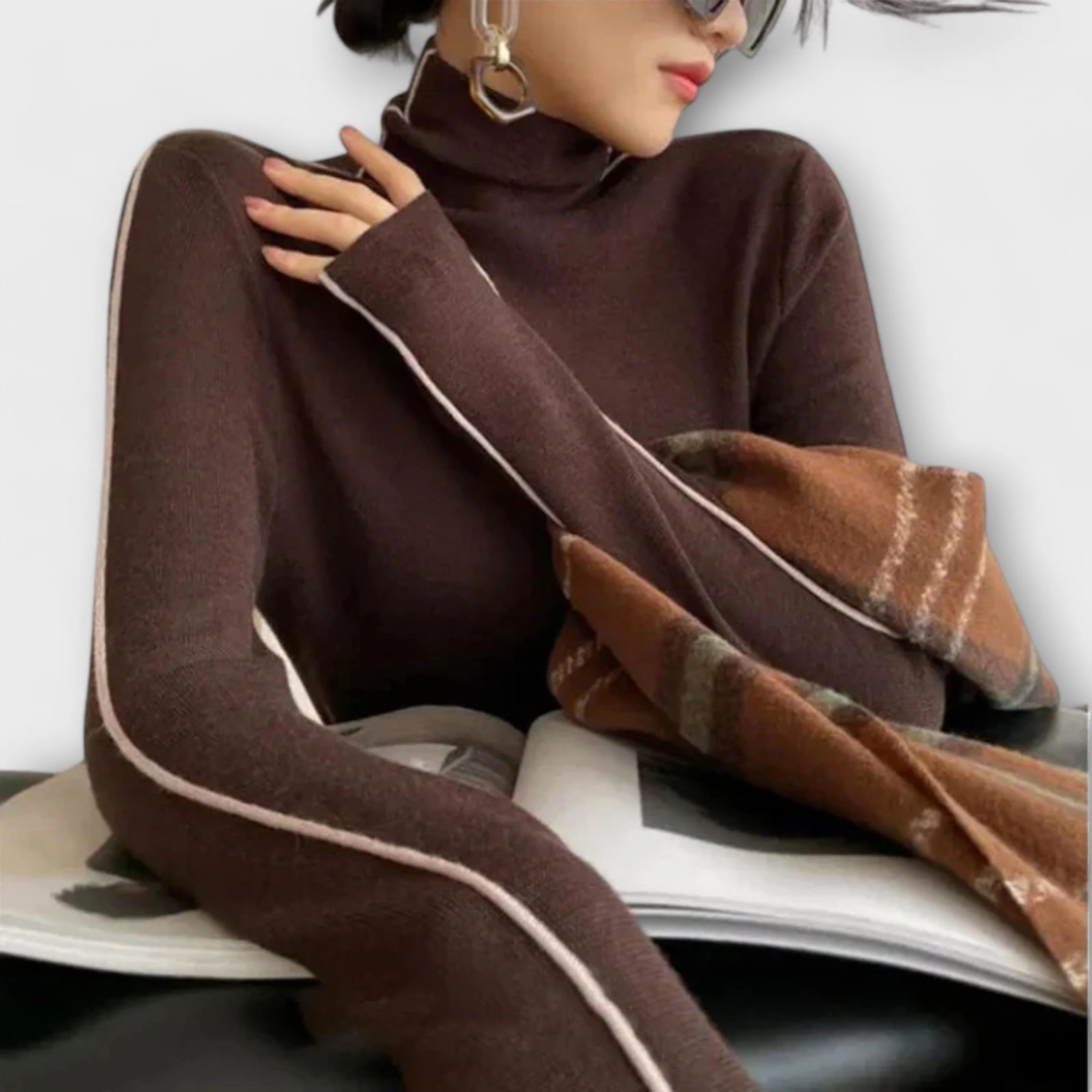 フィットしたタートルネック