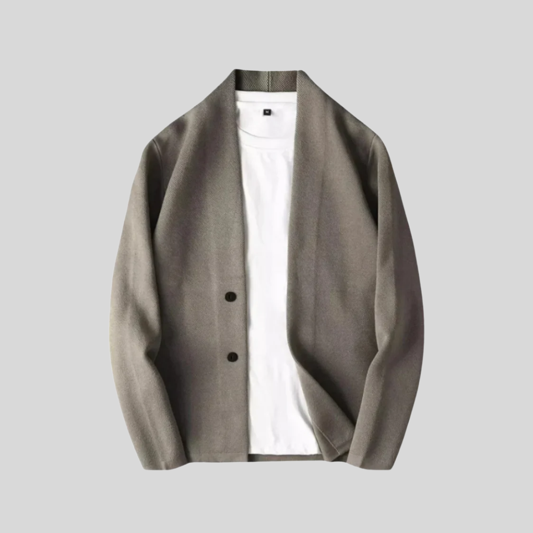 カジュアルな長袖無地カーディガン