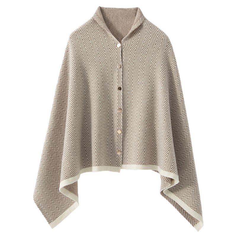 幾何学模様のニット女性用スカーフ